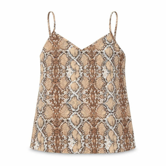 Marks and Spencer Womens Beige Animal Print Polyester Camisole Tank Size 12 V-Neck - Snake Skin Print