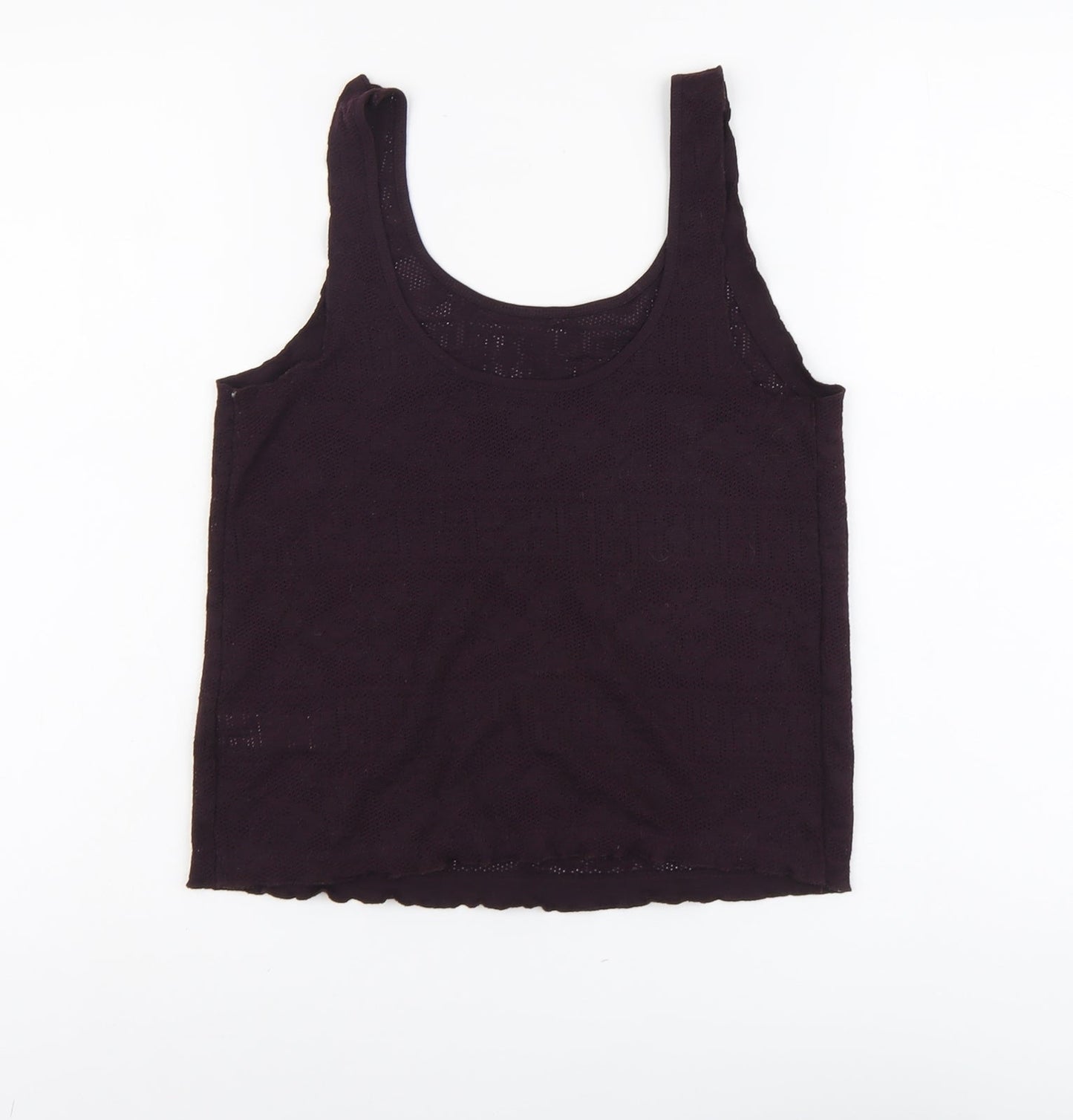 Topshop Womens Purple Geometric Polyester Basic Tank Size 8 Scoop Neck