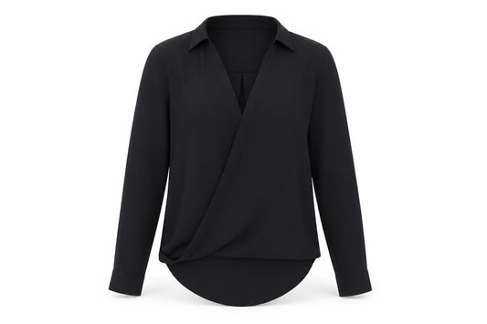 River Island Womens Black Polyester Basic Blouse Size 6 Collared