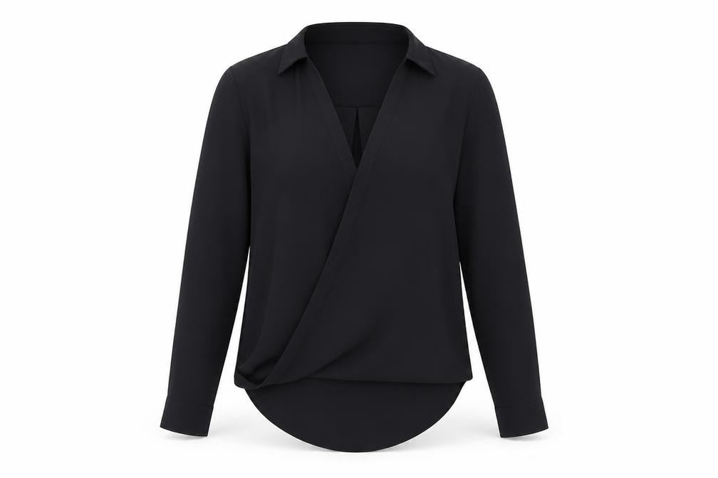 River Island Womens Black Polyester Basic Blouse Size 6 Collared