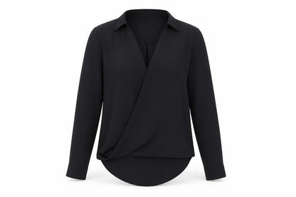 River Island Womens Black Polyester Basic Blouse Size 6 Collared