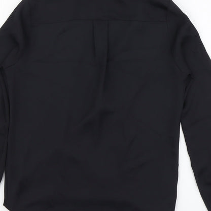 River Island Womens Black Polyester Basic Blouse Size 6 Collared