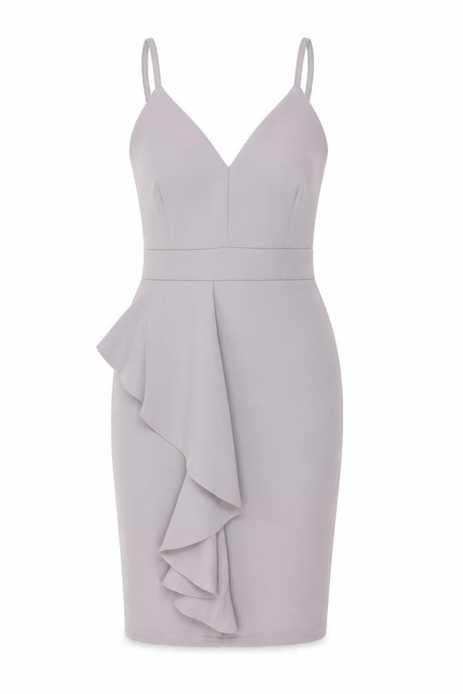 Boohoo Womens Grey Polyester Bodycon Size 10 V-Neck Pullover