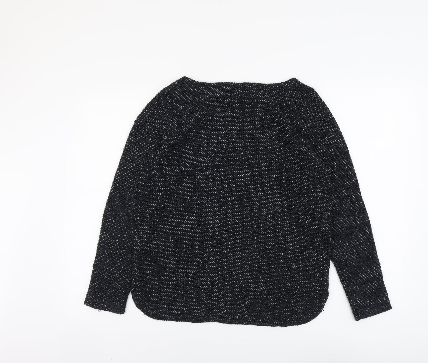 H&M Womens Black Round Neck Cotton Pullover Jumper Size S