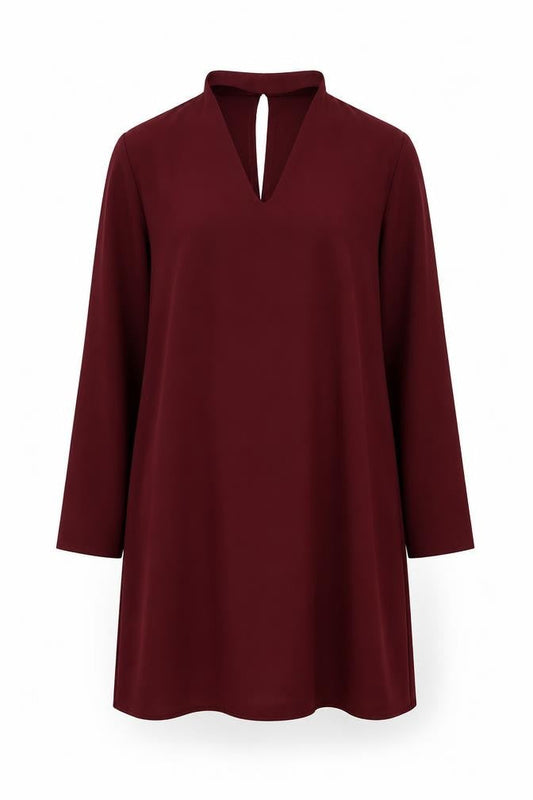 Papaya Womens Red Polyester Trapeze & Swing Size 10 V-Neck Button