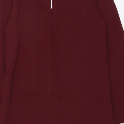 Papaya Womens Red Polyester Trapeze & Swing Size 10 V-Neck Button