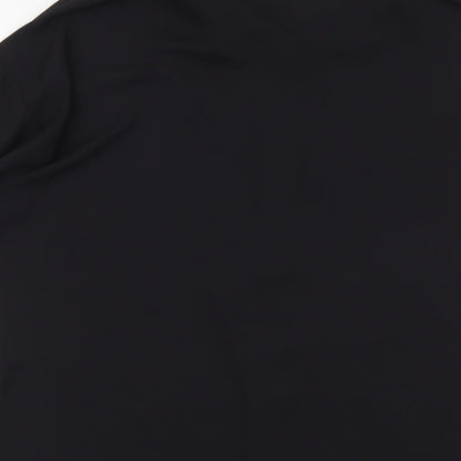Select Womens Black Polyester Basic Button-Up Size 12 Collared