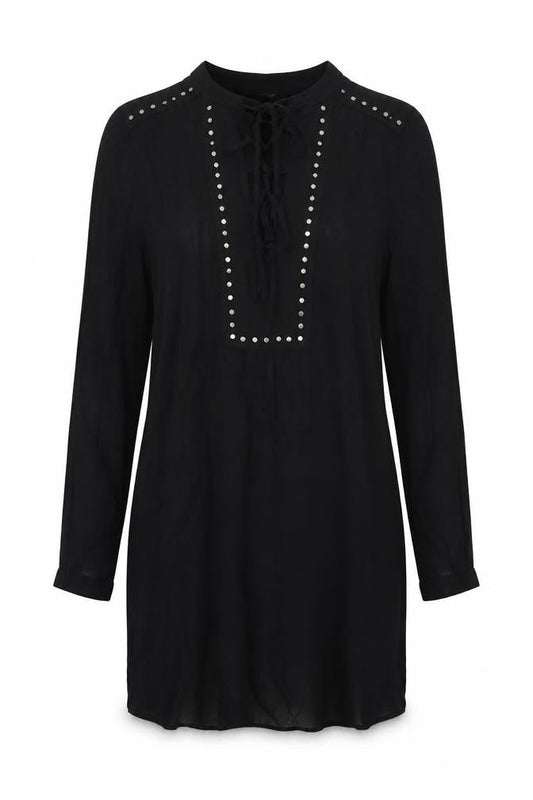 Warehouse Womens Black Polyester A-Line Size 10 Round Neck Tie
