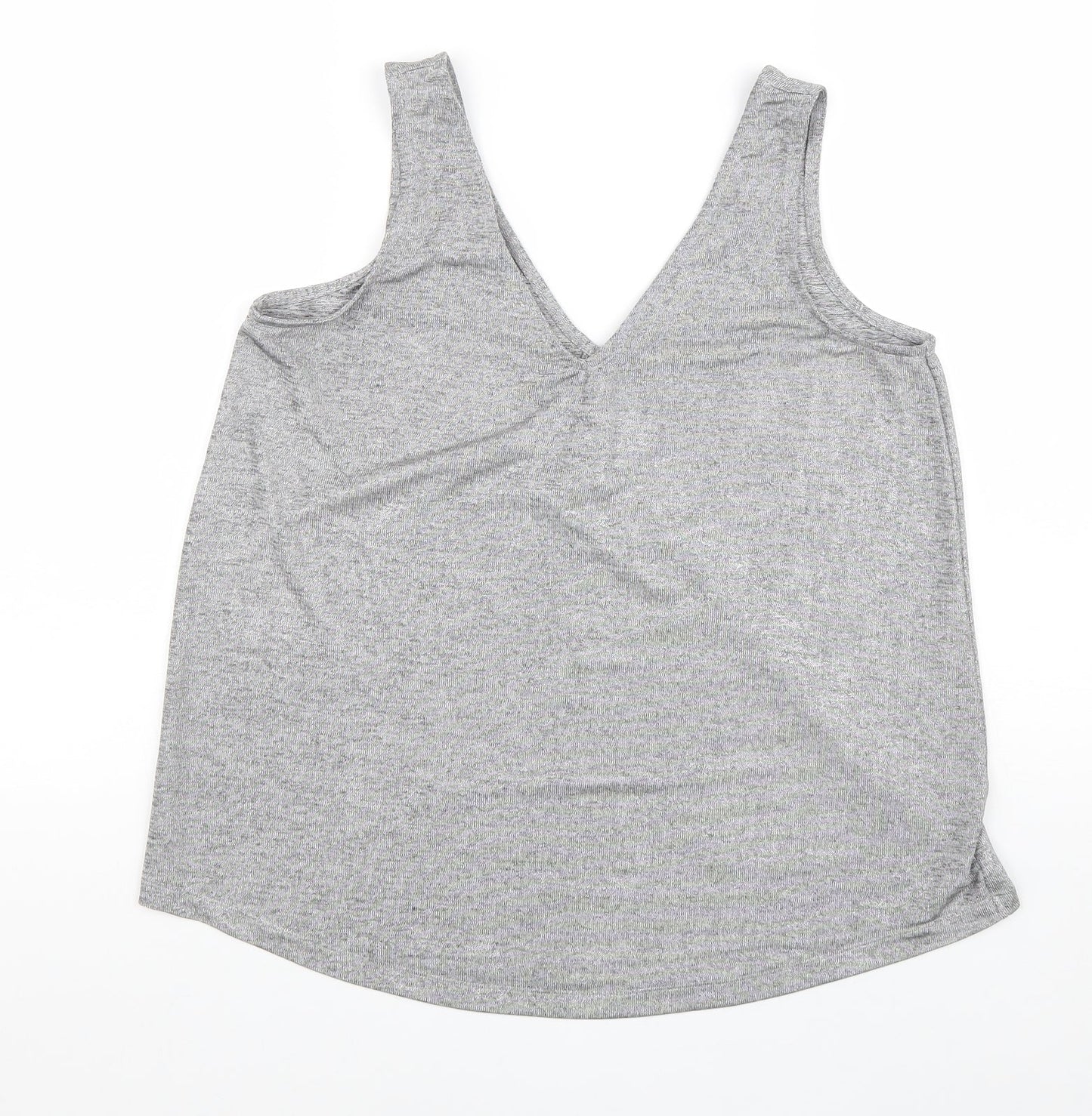 NEXT Womens Grey Polyester Basic Tank Size 10 V-Neck