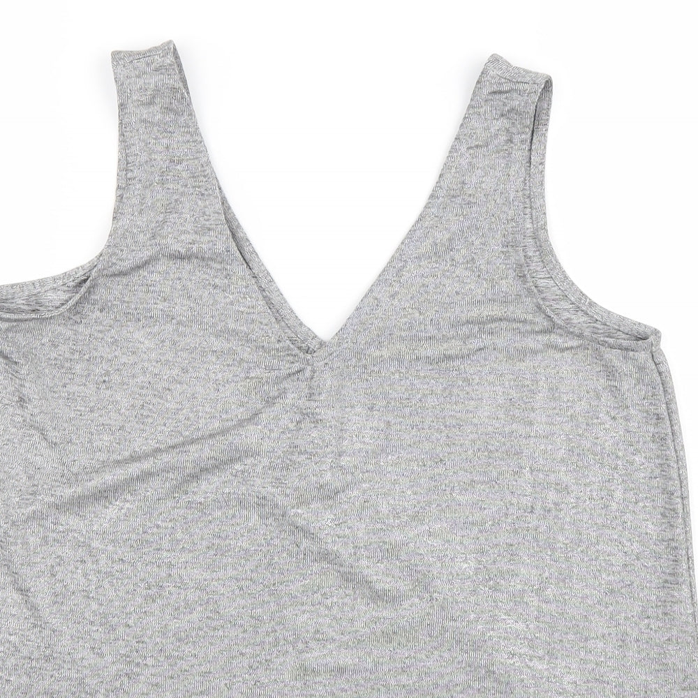 NEXT Womens Grey Polyester Basic Tank Size 10 V-Neck