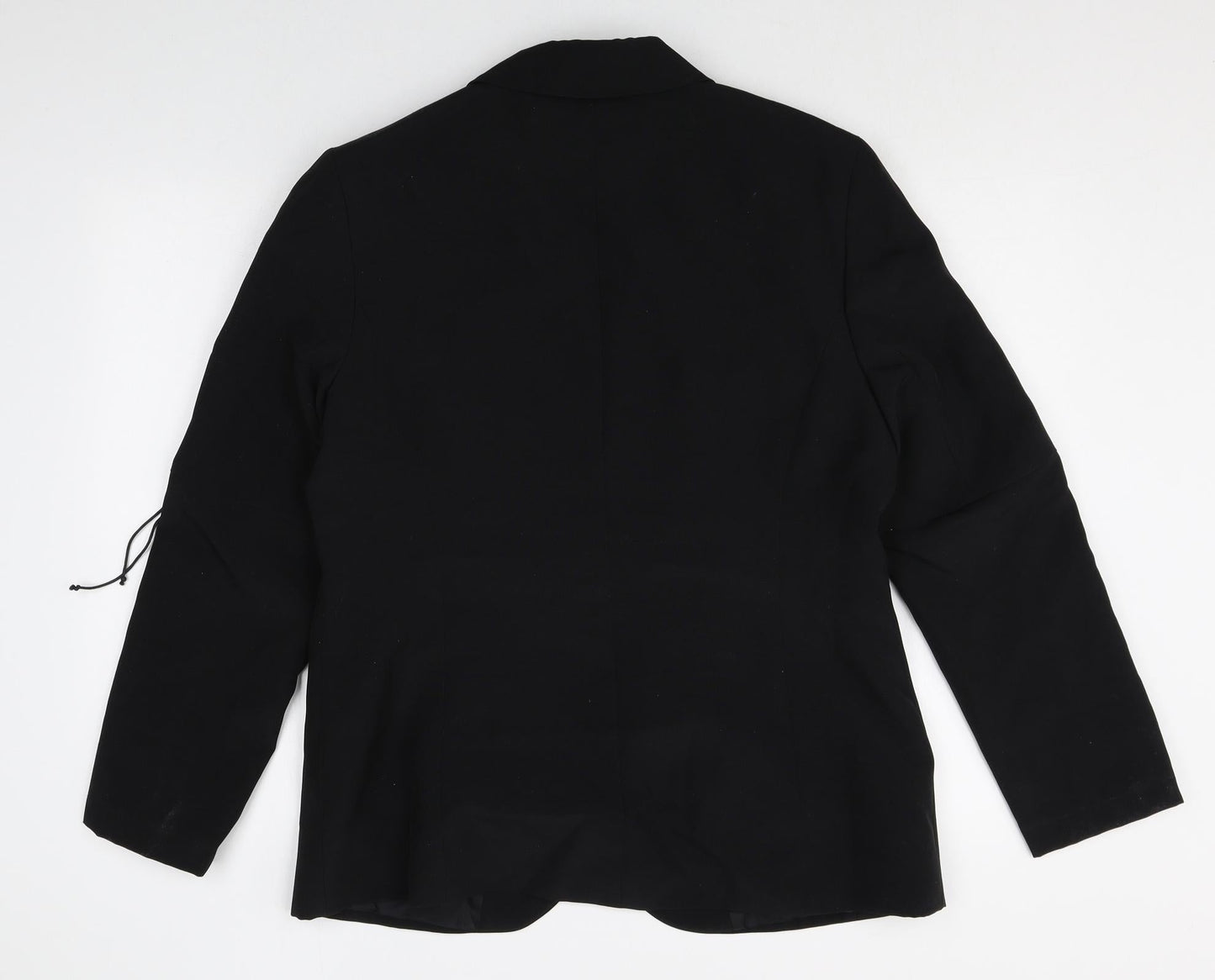 Preworn Womens Black Polyester Jacket Blazer Size 16