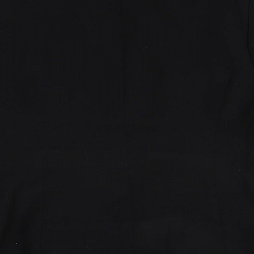 Preworn Womens Black Polyester Jacket Blazer Size 16