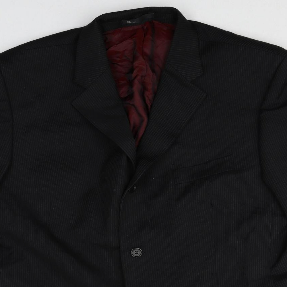 BHS Mens Black Polyester Jacket Suit Jacket Size 44 Regular