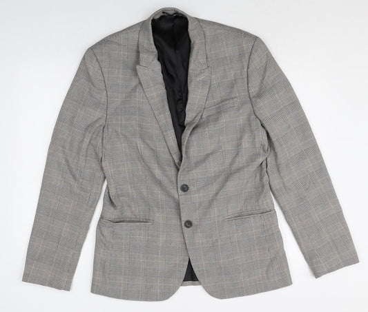 NEXT Mens Green Plaid Polyester Jacket Suit Jacket Size 40 Regular