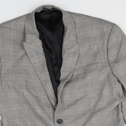 Next Mens Green Plaid Polyester Jacket Suit Jacket Size 40 Regular