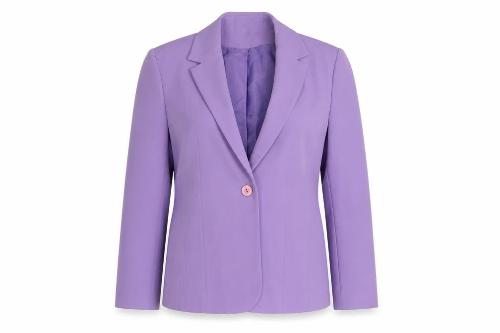 Anne Brooks Womens Purple Polyester Jacket Blazer Size 14