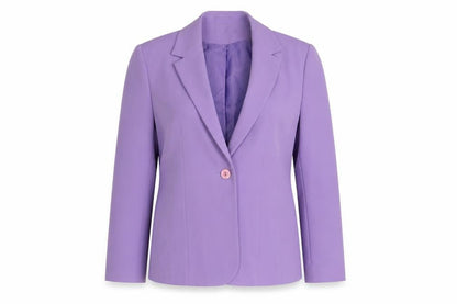Anne Brooks Womens Purple Polyester Jacket Blazer Size 14