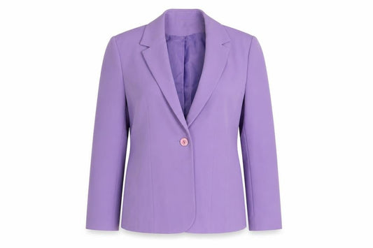 Anne Brooks Womens Purple Polyester Jacket Blazer Size 14