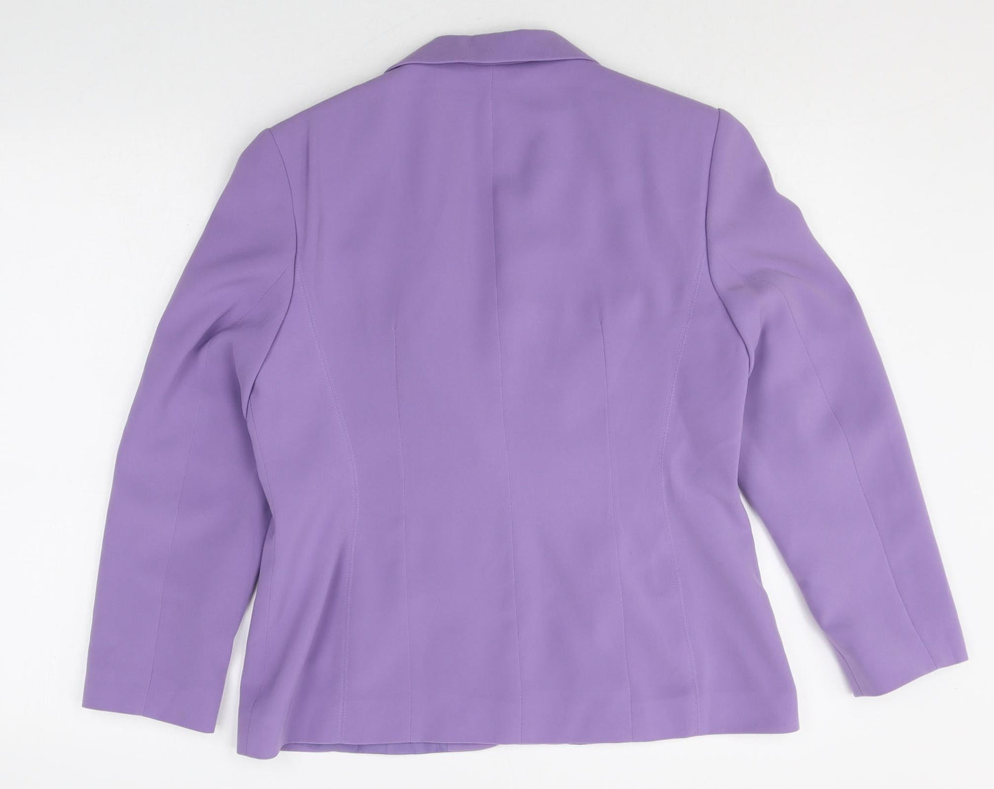 Anne Brooks Womens Purple Polyester Jacket Blazer Size 14