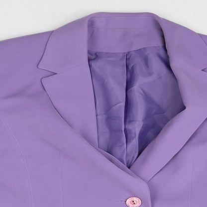 Anne Brooks Womens Purple Polyester Jacket Blazer Size 14