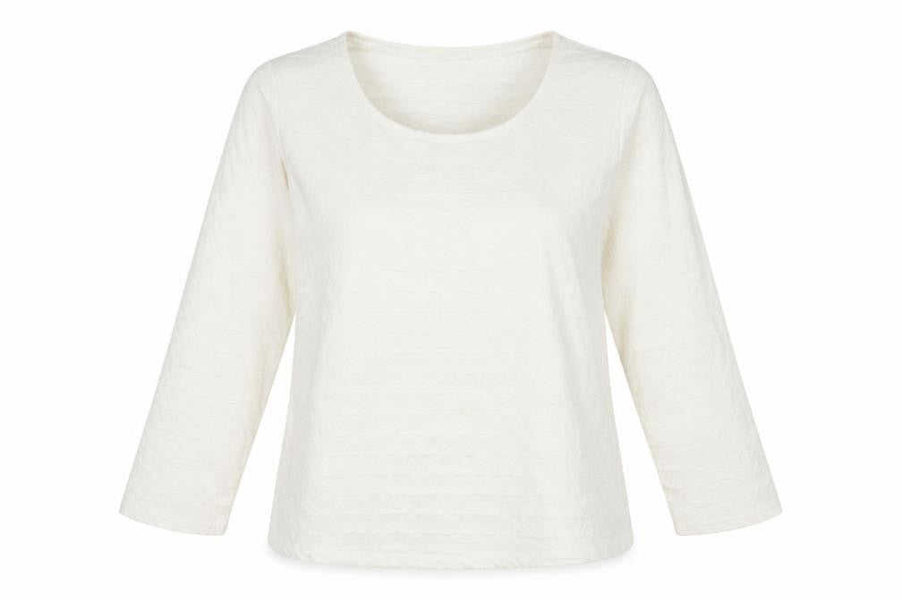 Marks & Spencer Womens Ivory Polyester Basic Blouse Size 12 Scoop Neck