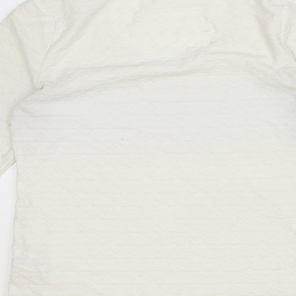 Marks & Spencer Womens Ivory Polyester Basic Blouse Size 12 Scoop Neck
