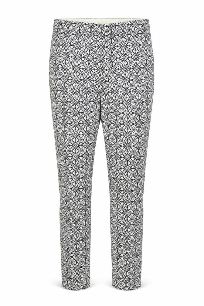 H&M Womens Multicoloured Geometric Polyester Trousers Size 8 Regular Zip