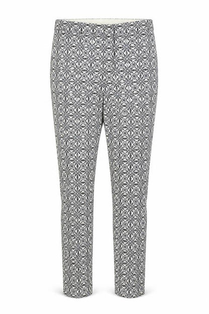 H&M Womens Multicoloured Geometric Polyester Trousers Size 8 Regular Zip