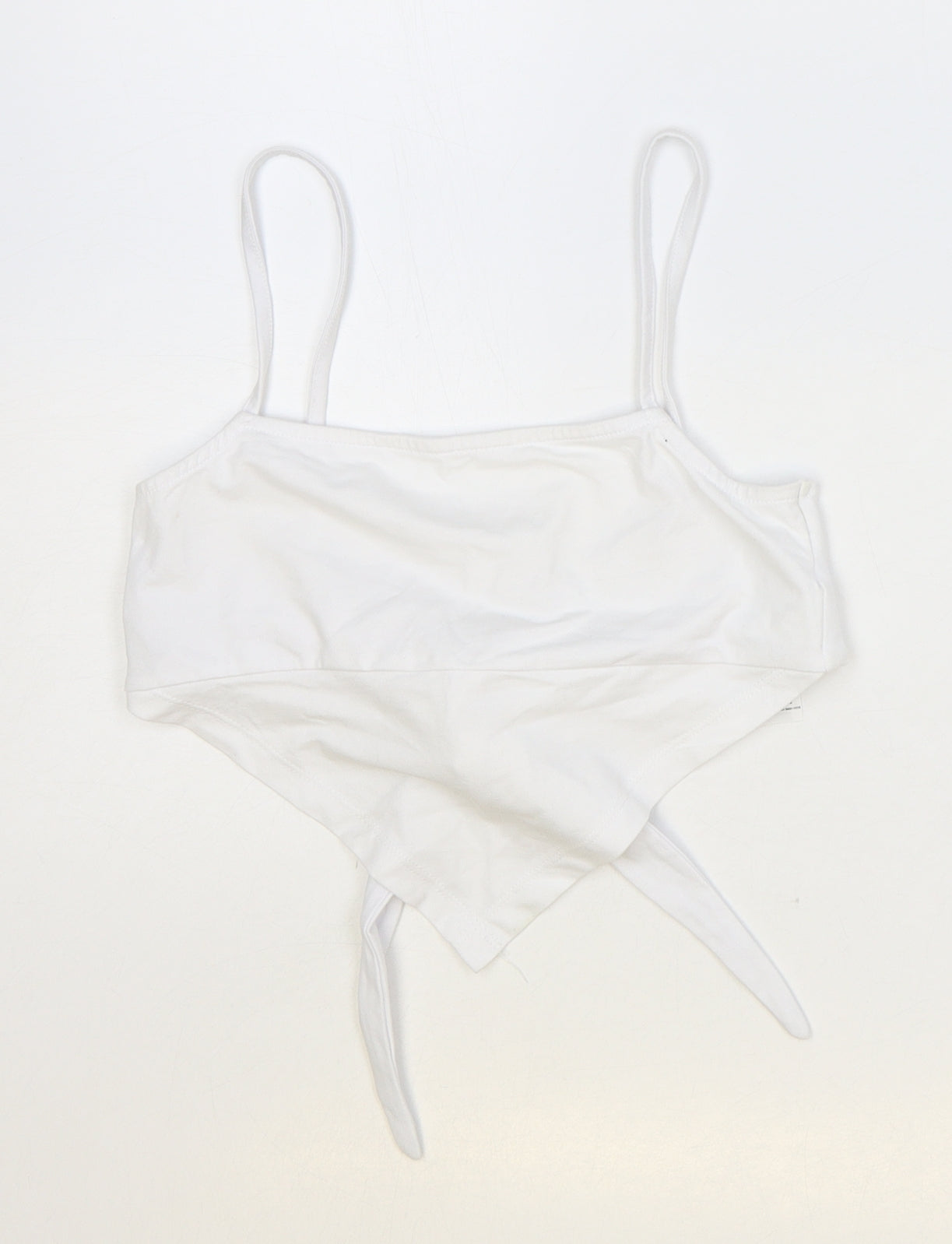 ASOS Womens Ivory Cotton Cropped Tank Size 8 Square Neck