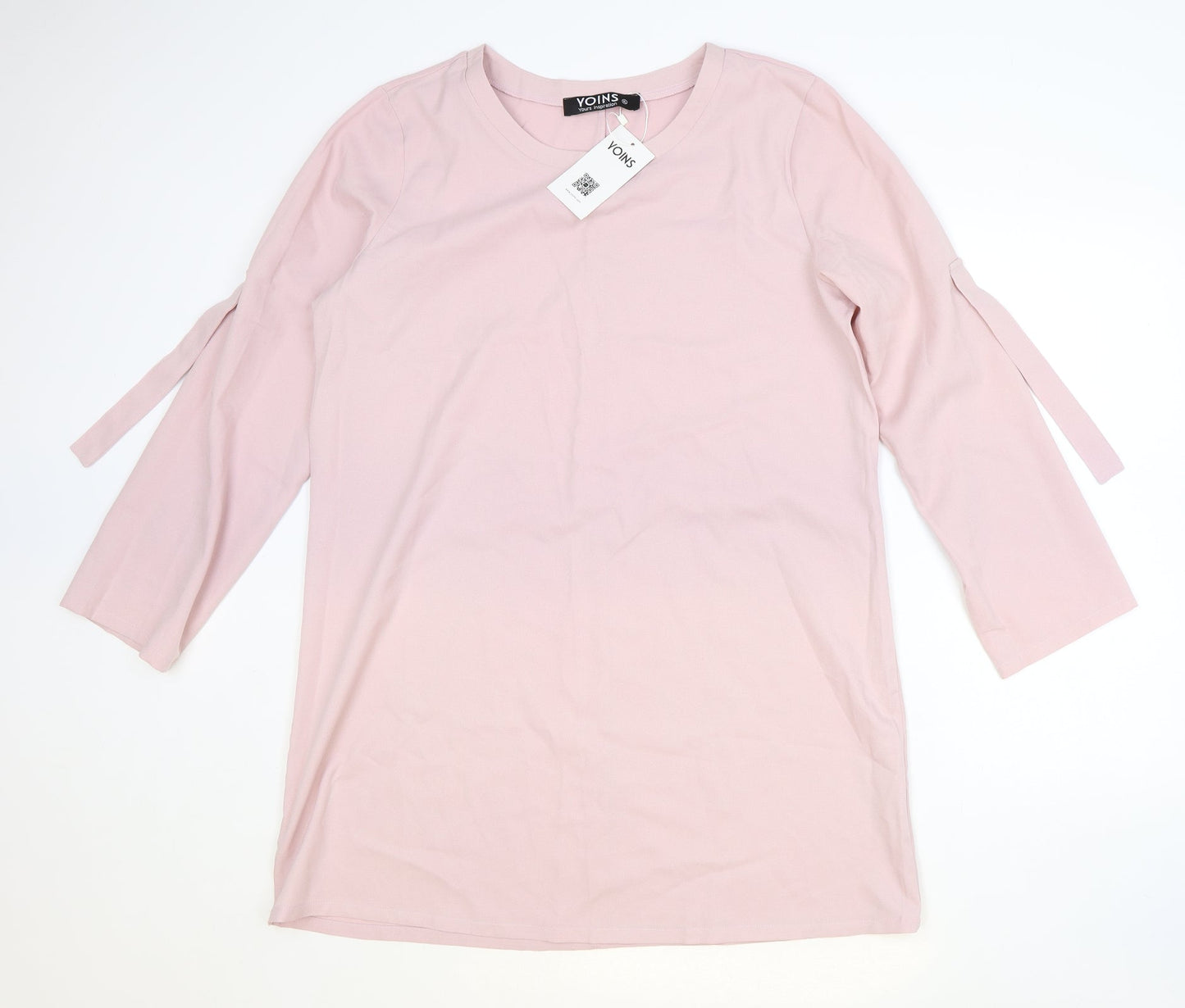 Yonis Womens Pink Polyester A-Line Size XL Round Neck Pullover