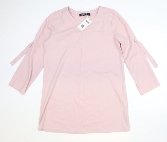 Yonis Womens Pink Polyester A-Line Size XL Round Neck Pullover
