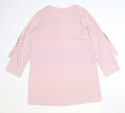 Yonis Womens Pink Polyester A-Line Size XL Round Neck Pullover