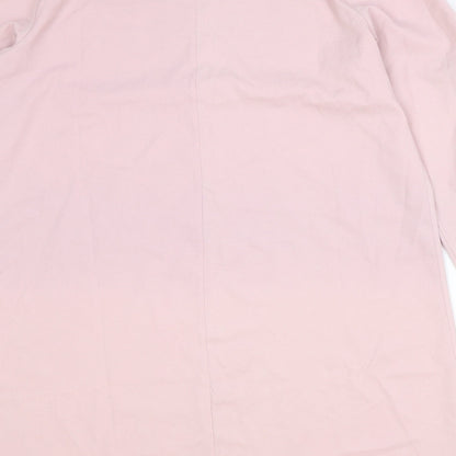 Yonis Womens Pink Polyester A-Line Size XL Round Neck Pullover