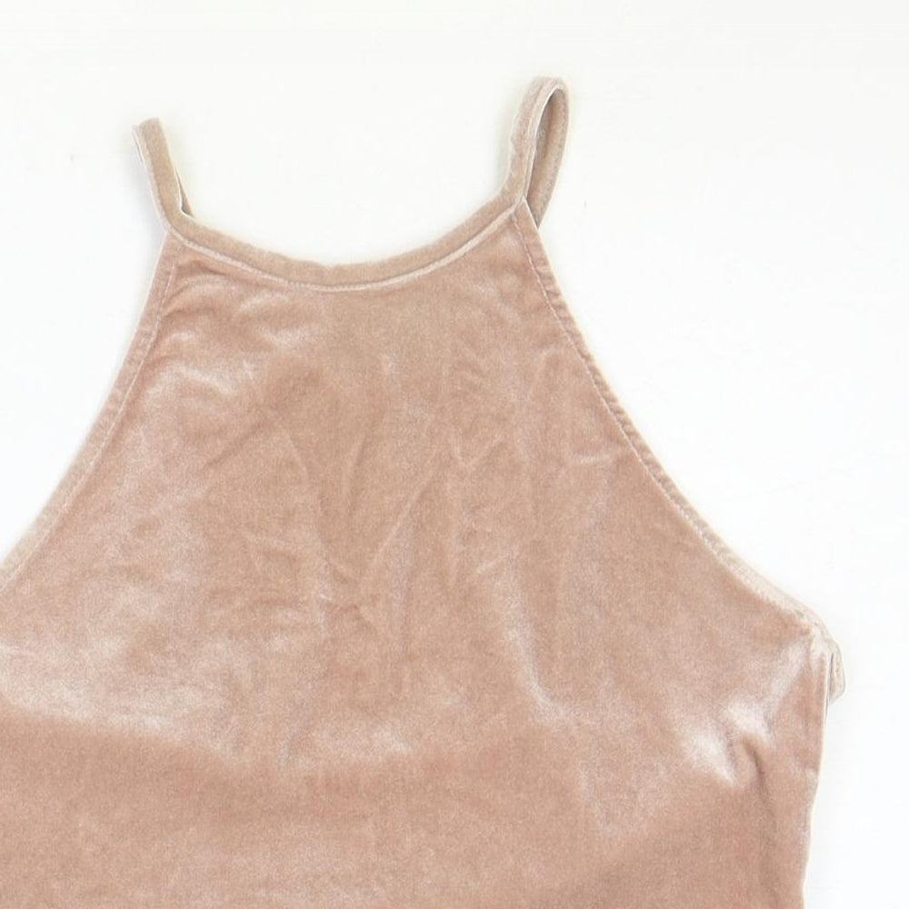 New Look Girls Pink Polyester Basic Tank Size 12-13 Years Round Neck Pullover