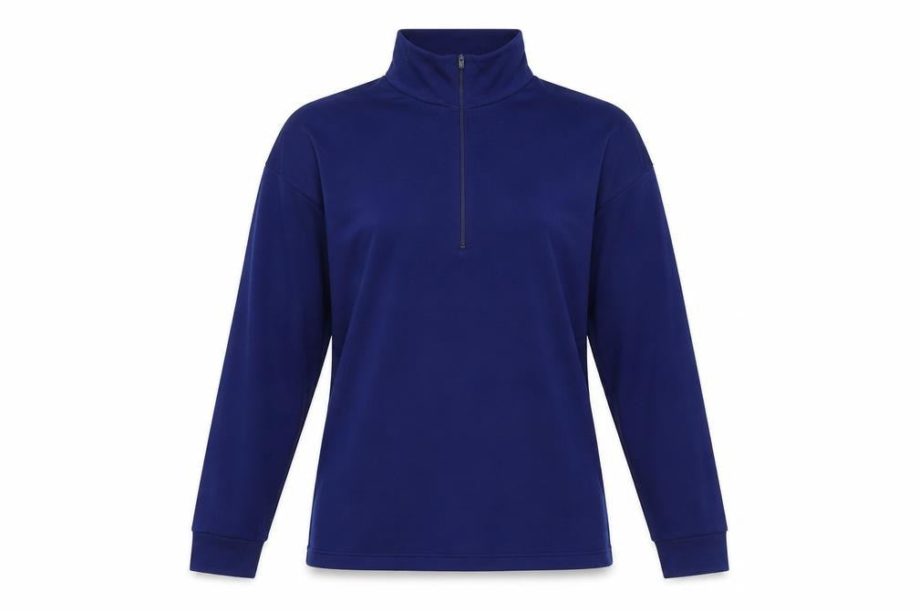 Preworn Womens Blue Polyester Pullover Sweatshirt Size M Zip