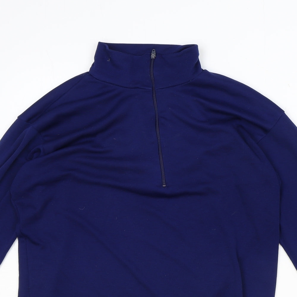 Preworn Womens Blue Polyester Pullover Sweatshirt Size M Zip