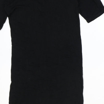 PRETTYLITTLETHING Womens Black Polyester A-Line Size 10 V-Neck Pullover