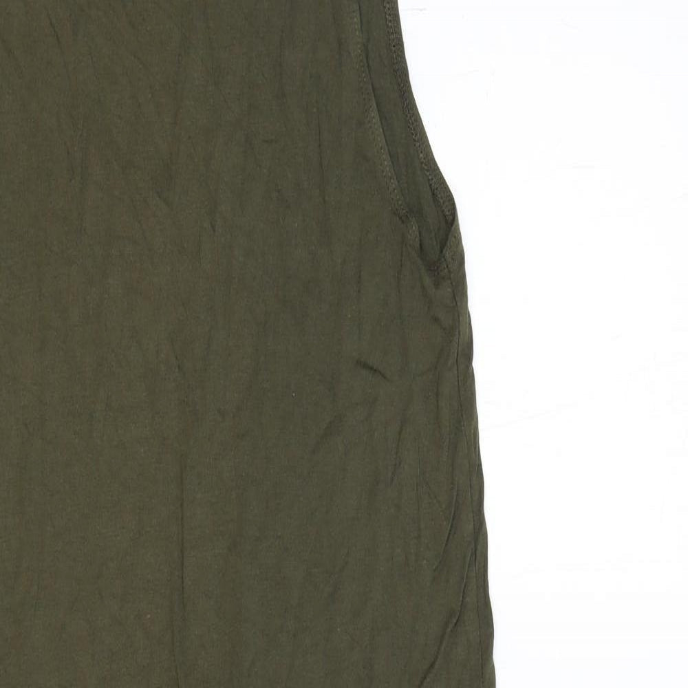 H&M Womens Green Polyester Tank Dress Size XS Round Neck Pullover