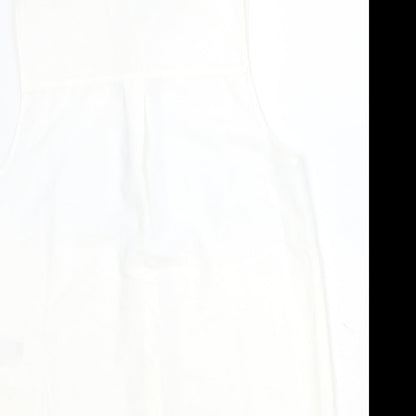 H&M Womens Ivory Polyester Basic Button-Up Size 8 Round Neck