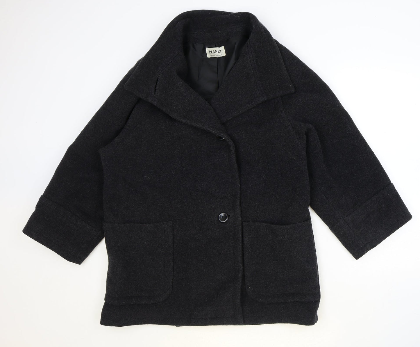 Planet Womens Grey Jacket Size 14 Button