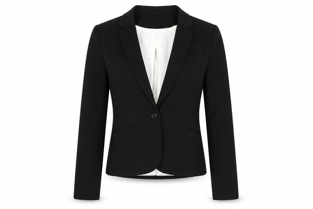 H&M Womens Black Polyester Jacket Blazer Size 6