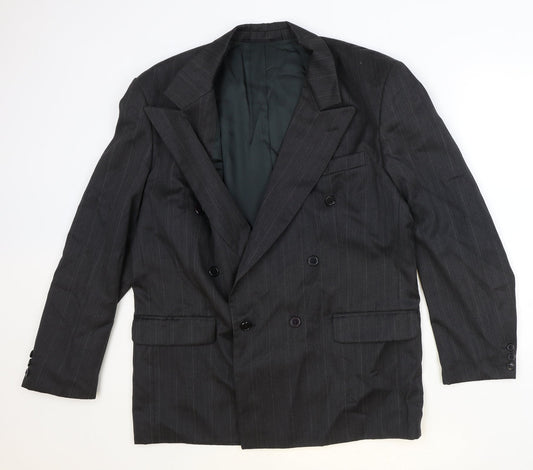 Horne Brothers Mens Green Striped Wool Jacket Suit Jacket Size 42 Regular
