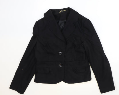 George Womens Black Polyester Jacket Blazer Size 16