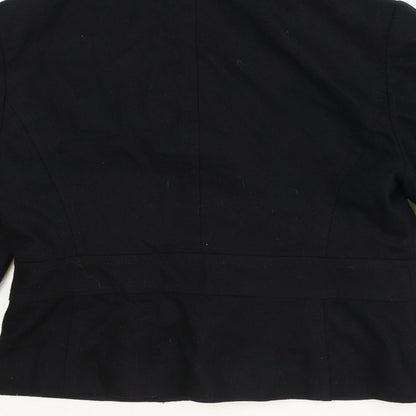 George Womens Black Polyester Jacket Blazer Size 16