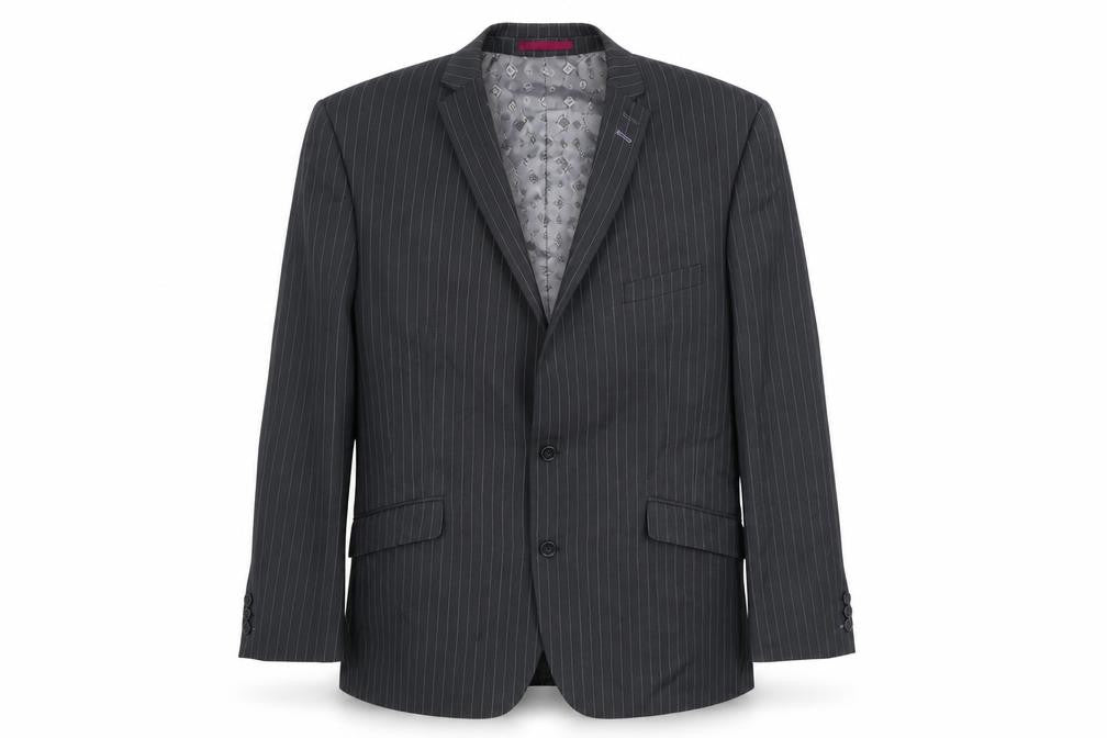 Red Herring Mens Green Striped Polyester Jacket Suit Jacket Size 46 Regular