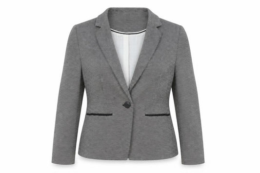 Marks & Spencer Womens Black Geometric Polyester Jacket Blazer Size 14