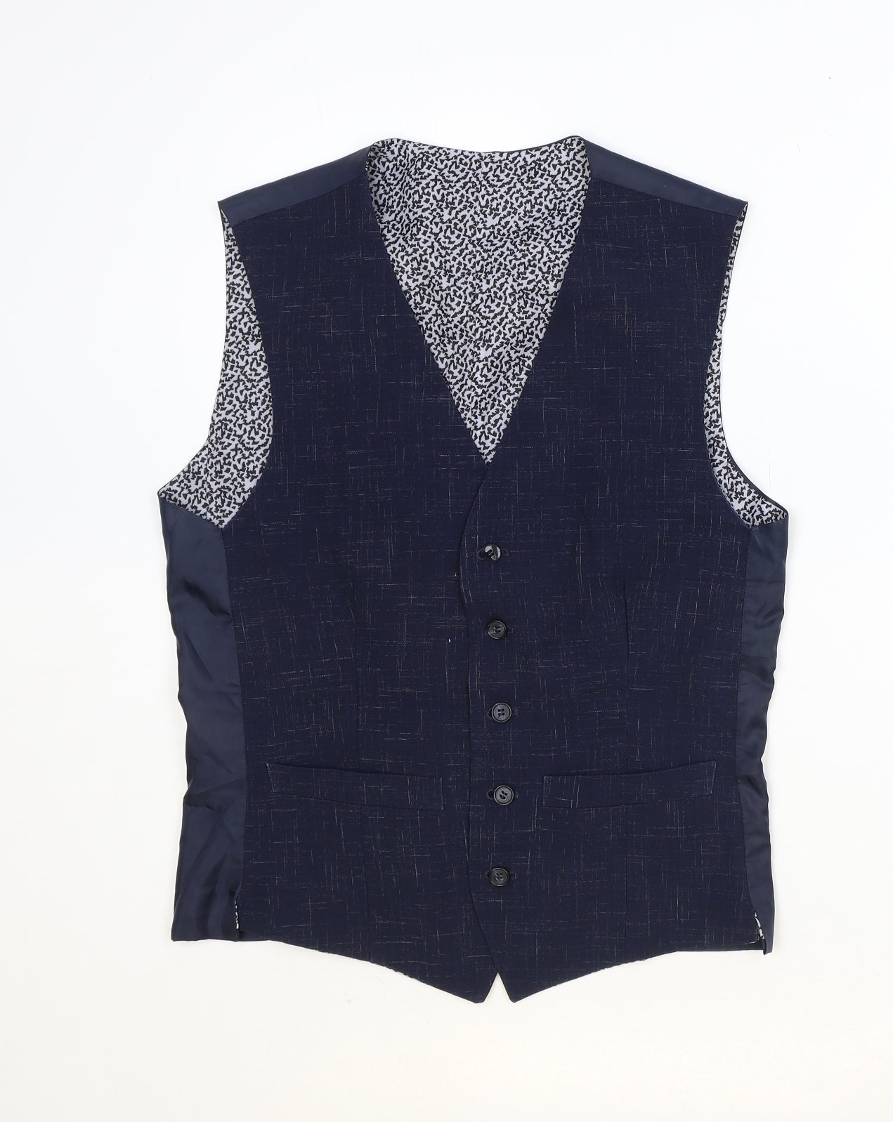Limehaus Mens Blue Polyester Jacket Suit Waistcoat Size 36 Regular