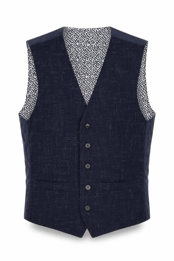 Limehaus Mens Blue Polyester Jacket Suit Waistcoat Size 36 Regular