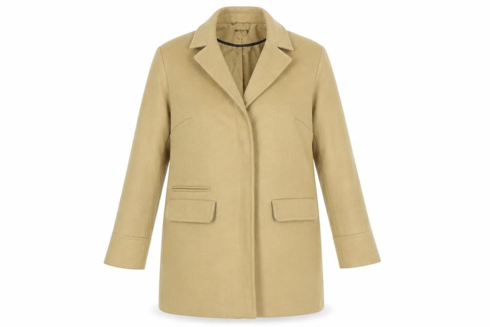Topshop Womens Brown Overcoat Coat Size 4 Zip
