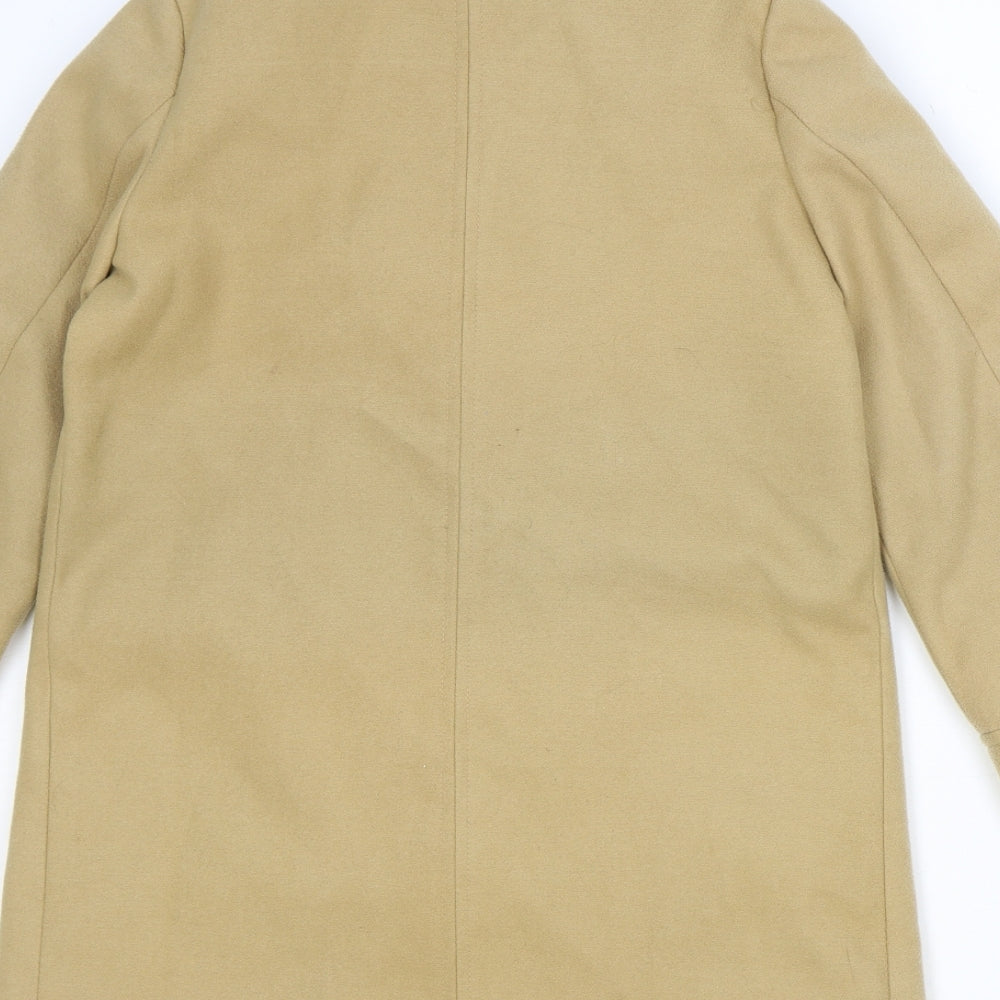 Topshop Womens Brown Overcoat Coat Size 4 Zip